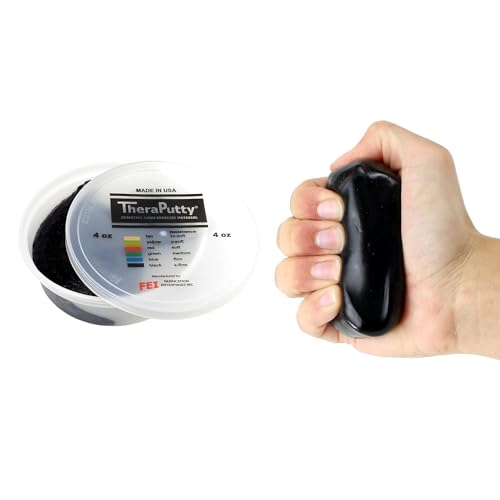 CanDo TheraPutty Antimicrobial - Therapeutic modelling clay - 4 oz - black (very strong)