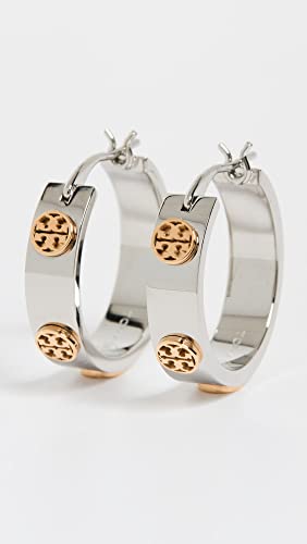 Tory Burch Women's Miller Stud Hoop Earrings2