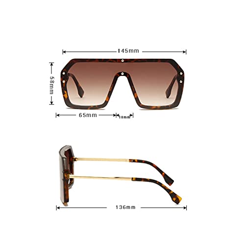 Lunettes de soleil de big frame square légères en PC résistant - 5