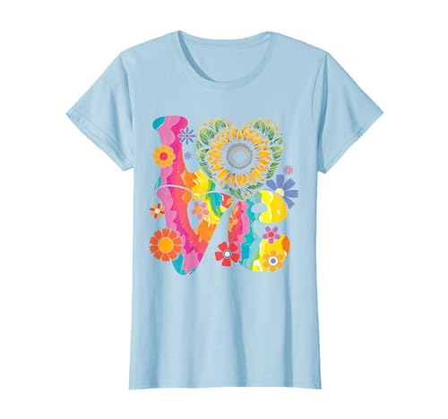 Liebe Peace Flower Power 60er 70er Hippie Party T-Shirt