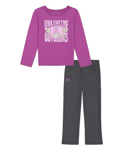 Image of Under Armour Girl's 2-Piece Long Sleeve Graphic Tee and Legging Set, Outdoor Collection