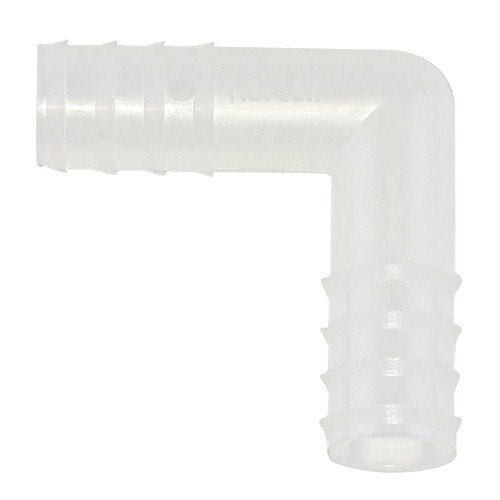 227215, 14 mm. Polypropylene Kartell "L" Tubing Connector (2 Packs of 100 pcs)