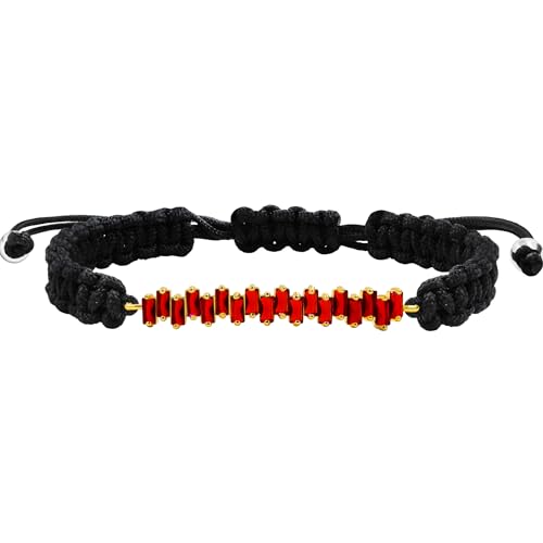 Image of Hand-woven String and Tennis Zircon Bracelet, Stylish Retro Adjustable Bracelet BFF Cubic Zirconia Crystal Women's Love Friendship Jewelry