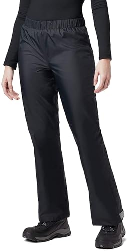 BenBoy Damen Regenhose wasserdichte Atmungsaktive Leichte Fahrrad Überziehhose Winddicht Outdoorhose zum Skifahren Angeln Wander(F Schwarz L)