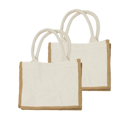 Simple Ecology Organic Canvas & Jute Mini Tote Bags (2-pack)