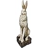 Large size noble sitting rabbit bunny realistic rabbit happy easter bunny magnesium oxide stone sculpture decorations for indoor outdoor garden statue 30 high  urban country home decor