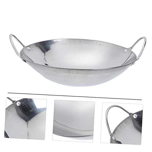 VOSAREA 2pcs Wok de acero inoxidable con doble mango miniatura 5