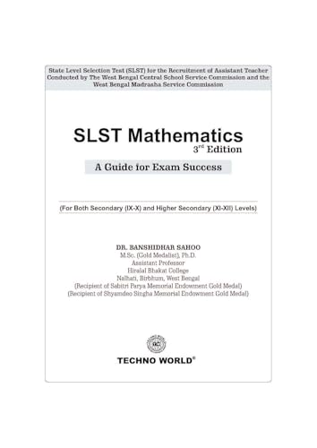 Image of [2025 Edition] SLST Mathematics Guide for WBCSSC & WBMSC Exam, 3rd Revised Edition, Secondary & Higher Secondary Levels with MCQ, Previous Year Solutions
