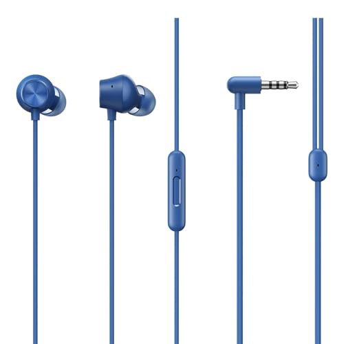 Image of Lynacz Original Earphone Wired Earphones Buds 2 Neo with Mic Compatible with Realme, Oppo, Vivo with 11.2mm Bass Driver, Tangle-Free Cable, 3.5mm Jack, Light Weight, Travel Friendly, [Blue]