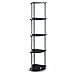 Furinno TURN-N-TUBE Corner Shelf, 5-Tier Corner Bookshelf, Open Storage Shelves, for Organization and Storage, Living Room, Home Office, Garage, Bedroom, Black