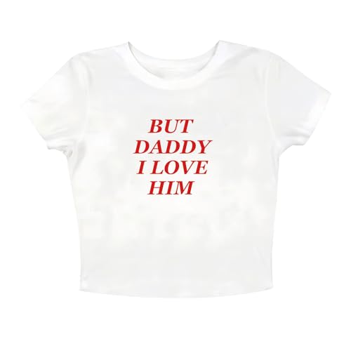 But Daddy I Love Him Cropped T-Shirt But Daddy I Love Him Crop Top White