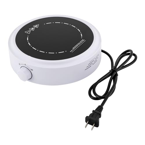 Mini Electric Stove, Portable Round Hot Plate, Electric Ceramic Stove, Multifunction Home Heater for All Flat-bottomed Utensils Ceramic for Making Tea, Coffee (White)