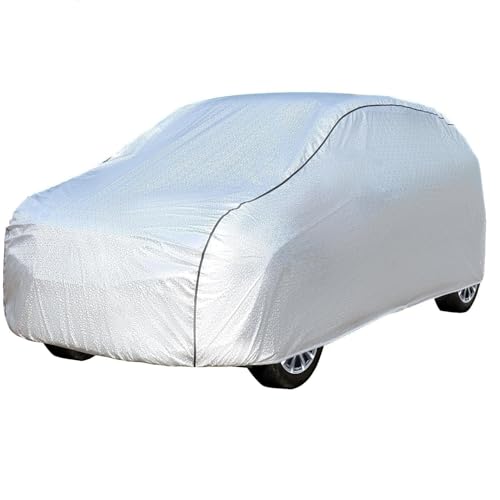 Image of Allextreme Car Body Cover for Kia Carens All Models & Years 100% Waterproof Triple Stitched with Mirror Pockets Full Bottom Elastic Dustproof Heat & UV Resistant Full Body Protection (Silver)