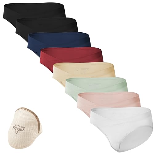 HBselect 8 Pack Womens Maternity Knickers Cotton Pregnancy Panties Under Bump Maternity Underwear