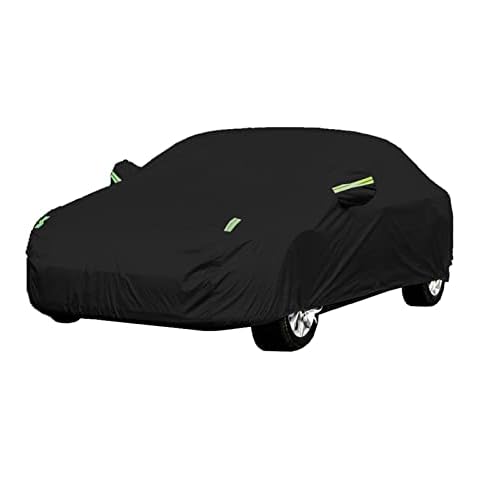 Car Cover Waterproof Breathable Full Car Cover Outdoor Dustproof Full Cover UV Resistant Protection Cover Size 3-M 450x175x150cm Black Cover