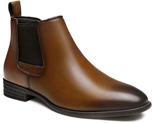 Image of Jousen Mens Chelsea Boots Leather Slip On Dress Boots