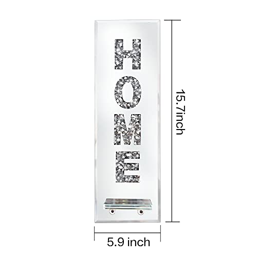 Pibeyer Crystal Crush Diamond Wall Candle Holder Set Of 2, Silver Mirrored Candle Sconces Wall Decor, Love & Home Letter Home Decoration For Living Room，Dining Room And Bedroom #TOP5