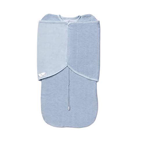 BreathableBaby Adjustable 3-in-1 Soft Premium Cotton Newborn Swaddle Trio Blanket & Wrap, (Infants 0-4 months)  Blue Heather, Arms Up, Arms Down, Arms Out, Perfect Baby Shower Gift