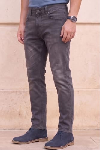 Image of Louis Philippe Men's Regular Fit Stretch Fabric for Comfort Premium Wash Aesthetic Authentic Twill and Durable Jeans