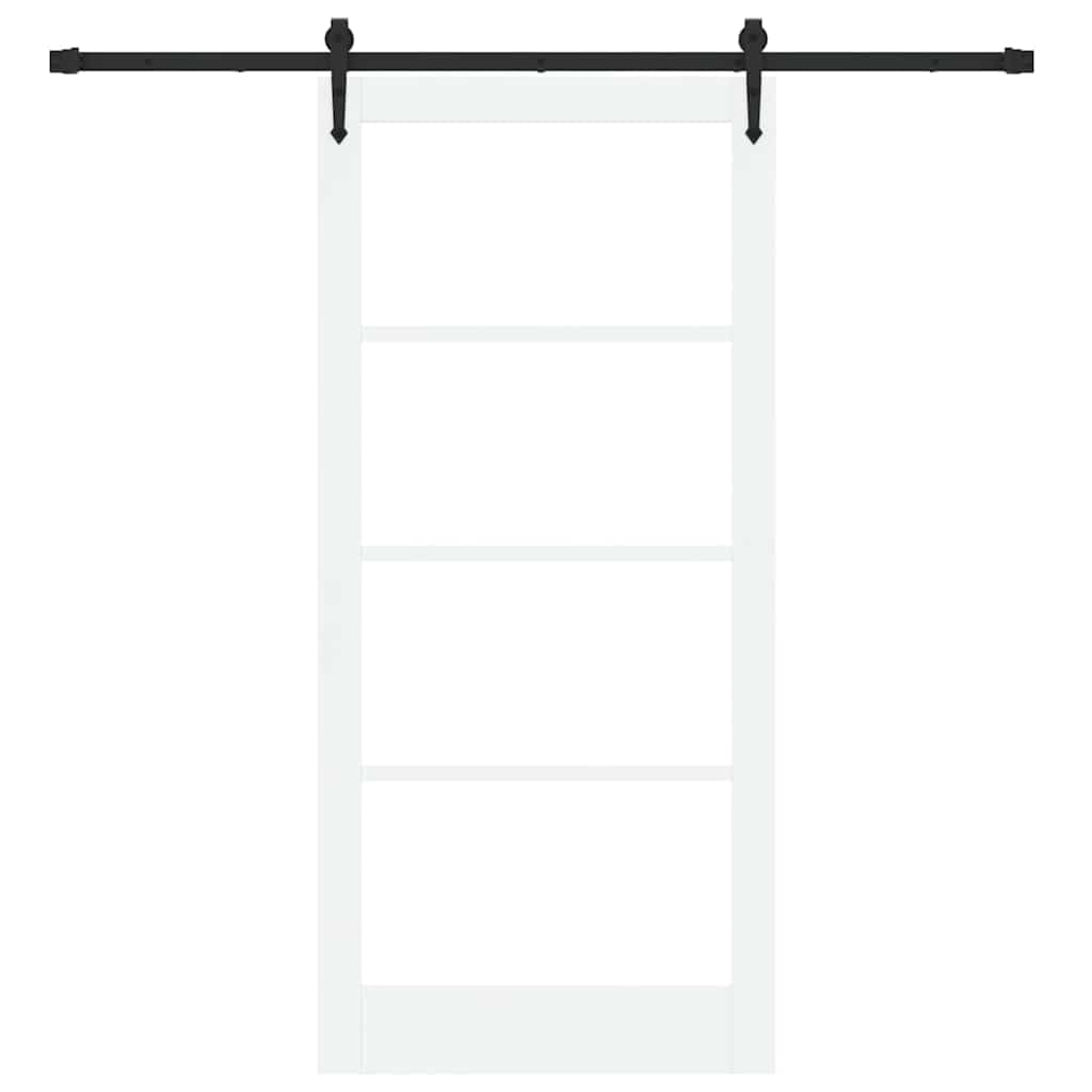 Mangloder - Porta scorrevole bianca e nera, 93 x 202 cm, in legno massello di pino e vetro, per interni, scorrevole, salvaspazio, design moderno, durevole, per soggiorno, camera da letto, cucina
