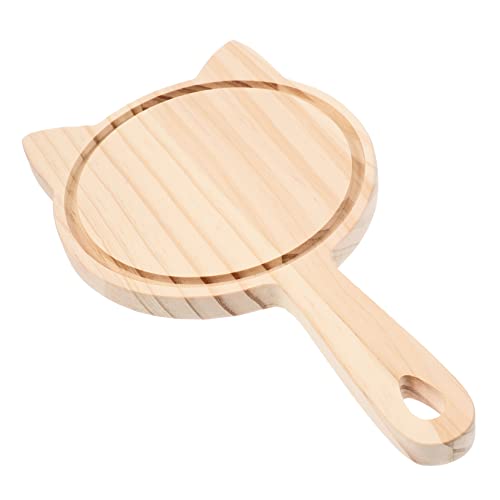 HOLIDYOYO Wooden Pizza Board Round Cheese Serving Tray Pizza Paddle Handle Restaurant Tool Home Kitchen Gadget