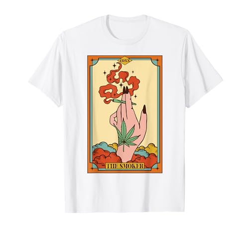 Cannabis Weed Stoner 420 The Smoker Tarot Card T-Shirt