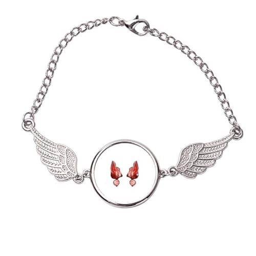 Bracelet alimentaire en métal Schweinshaxe avec ailes d'ange Taille M