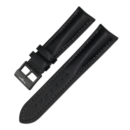 Bracelet montre cuir 22mm noir élégant pour style professionnel et urbain