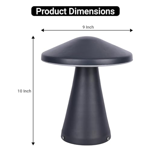 Image of JACKAL Modern LED Garden Path Light, 12 Watt Conical Outdoor Landscape Lamp, Dark Gray Aluminum, Waterproof Pathway Lighting for Yard, Patio, Lawn with 1 Year Warranty