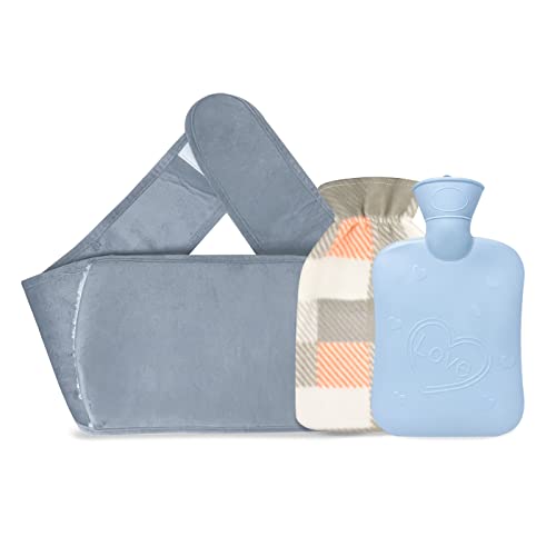 Bolsa de Agua Caliente, 3 en 1 Bolsa de Agua Caliente con Cubierta de Felpa Suave de Agua Caliente Caliente Botella de Calor Para Aliviar el Dolor Abdominal en la Pierna Cover