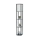 Simple Designs Home LF1014-BLK Etagere Organizer Storage Shelf Linen Shade Floor Lamp, Black