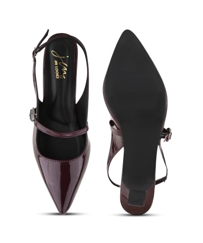 Image of JM LOOKS Women Pointed Toe Slingback Kitten Heels Fashion Buckle Strap Elegant Dress Pumps Shoes