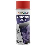 DUPLI-COLOR AEROSOL ART RAL 3000 feuerrot matt 400 ml, Spraylack für vielseitigen Einsatz, schnelltrocknend, hohe Deckkraft, für Innen- und Außenbereiche geeignet