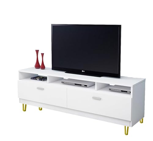 Image of Metal Bench Legs Set of 4 Triangle-Shape Heavy Duty Trapezoid Furniture Legs 4pcs, Solid Steel Furniture Hairpin Leg for Side Table, TV Stand and Cabinet (Gold, 6 inch)