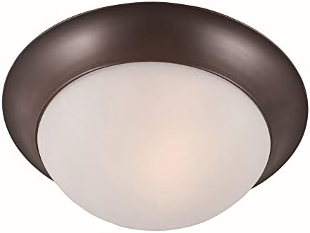 Maxim Essentials-One Light Flush Mount in Early American style-12 Inches Wide by 4 inches high-Oil Rubbed Bronze Finish