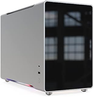 Mini ITX PC Case B6, Aluminum Computer Case with Tempered Glass, Micro ITX Case Supporting 240 Water Cooling with USB3.0 Type-C Port