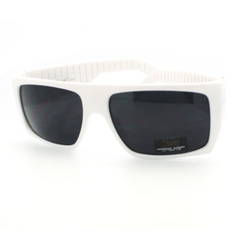Locs Sunglasses Mens Flat Top Square Gangster Mob Fashion Shades White