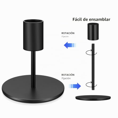 Miniatura 3 de 3 Pcs Candelabro Negro, 8.5 16 16 Cm Candelabros Para Velas, Decorativos Para Cilindro, Decoración De Mesa Para Bodas Y Cumpleaños Negro