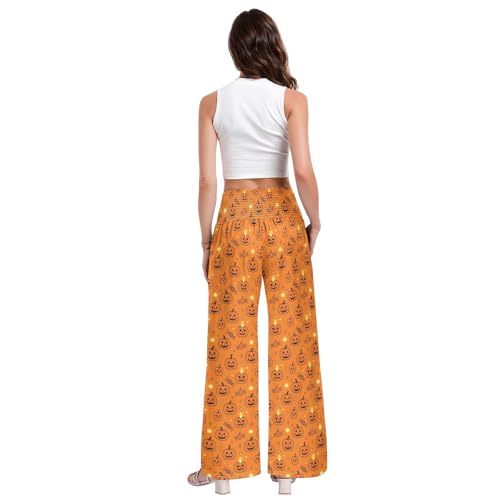 Pantalon palazzo taille haute anti-compression avec poches intégrées - 4
