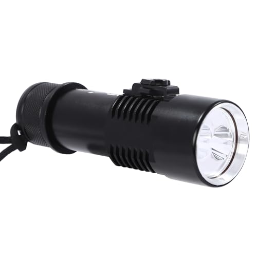 Dive Light, 1400 Lumens Compact Bright Diving Torch, IP68 Waterproof Submersible Flashlight, 2 Lighting Modes, for Underwater 100-150 Meters Diving (Yellow ? White)