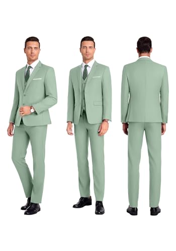 High-End Suits Men Suit Groomsmen Suit Orange Slim Fit 3 Pieces Suit for Men Notched Lapel Jacket Vest Pants