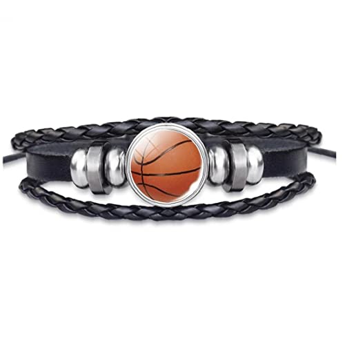Hrippy Basket Basket Tressé Bracelet Cuir Bracelet Réglable Verre Métal Bracelet Cadeau pour Filles Garçons Cover