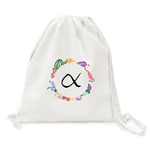 Sac en tissu pliable à sangle alphabet grec alpha cabas fruits et légumes noir