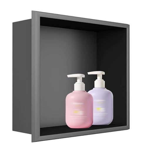 Niche de douche en acier inoxydable gris pour optimiser l'espace