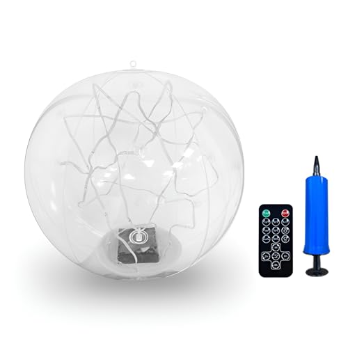 Syfunlv Lampe Flottante Piscine Solaire 2 Pièces,Boule Lumineuse LED Piscine à Couleurs Changeantes,Exterieure Solaire Lumiere Globe 35cm Lumière,Pour Piscine,Plage,Jardin (Blanc Chaud)