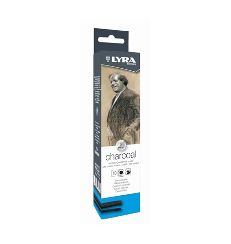 LYRA Charcoal, Carboncillos para Bellas Artes, redondo, Estuche cartón, diámetros surtidos