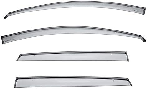 WellVisors Window Visors Wind Deflectors Compatible with Hyundai Accent 2012-2017 Hatchback with Black Trim Rain Guards 3-847HY016