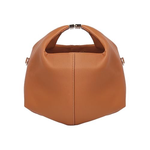 Bolsas de polene para mulheres, bolsa de bolinhos, bolsas Polene Cyme, bolsas de luxo para mulheres, bolsas de couro sintético modernas com alça superior de luxo, Marrom