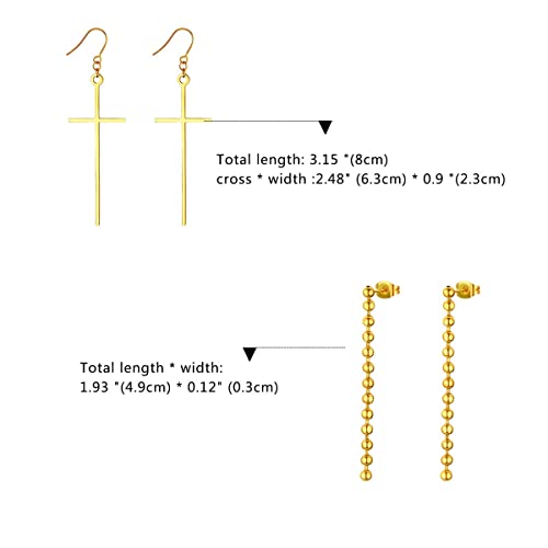 Aroncent - 5 paia di orecchini da donna in acciaio...