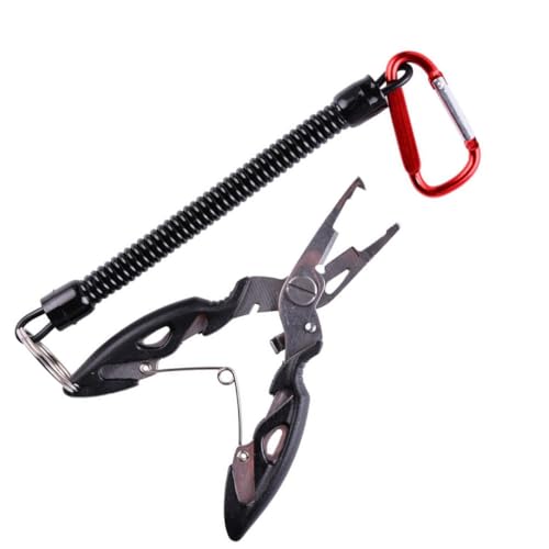 Toyvian 1pieza Alicate de Pesca Ergonómico de Aleación de Aluminio Prensor Multifuncional con Botón Toque para Pesca al Aire Práctico y Seguro para Sujetar Peces Grandes y Pequeños